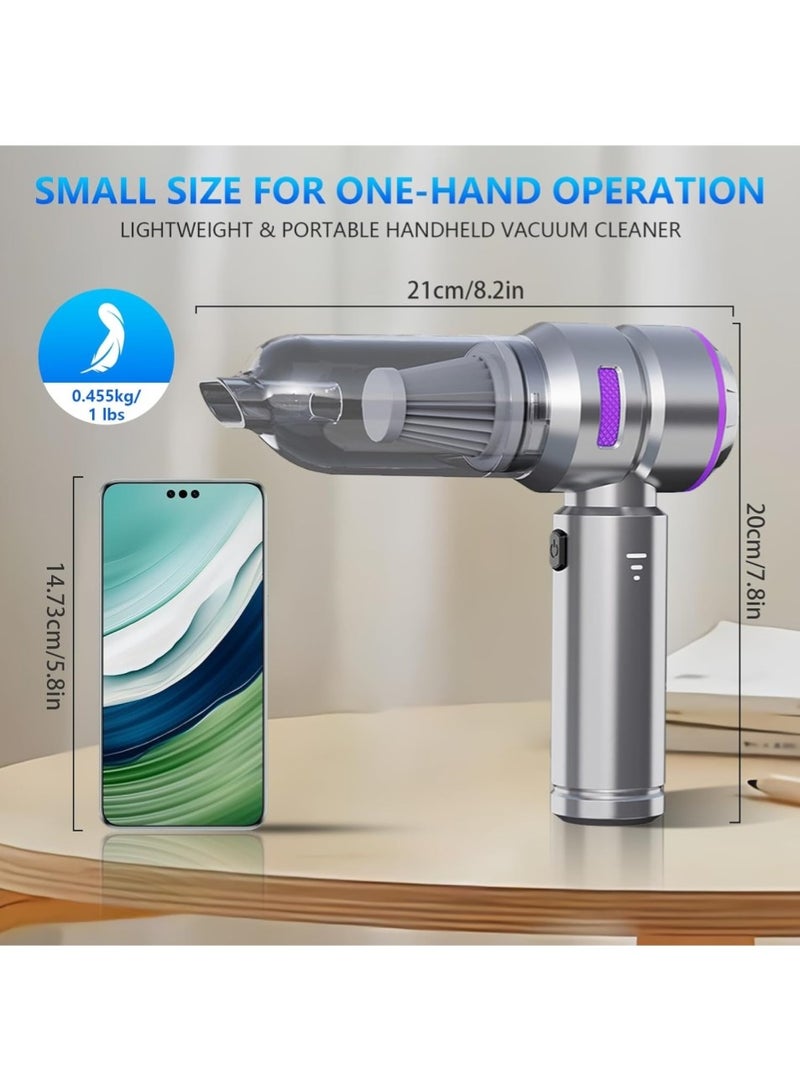 Changli Handheld Vacuum Cleaner, 16000Pa Car Vacuum Cleaner, 100W Portable Mini Cordless Vacuum Cleaner, Rechargeable USB Vacuum Cleaner, 3 Speeds, with Multiple Nozzles, for Car, Office, and Home - Image 2