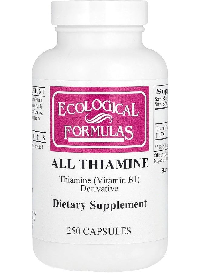 Ecological Formulas All Thiamine, 250 Capsules - Image 1