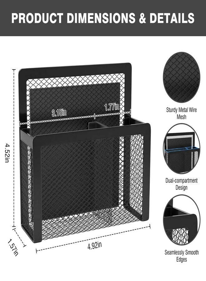 MoKo Magnetic Pen Holder for Whiteboard, 2-Pack Mesh Magnetic Dry Erase Marker Holder for Refrigerator Storage Pencil Holders Locker Accessories to School, Office, Home - Black - Image 4