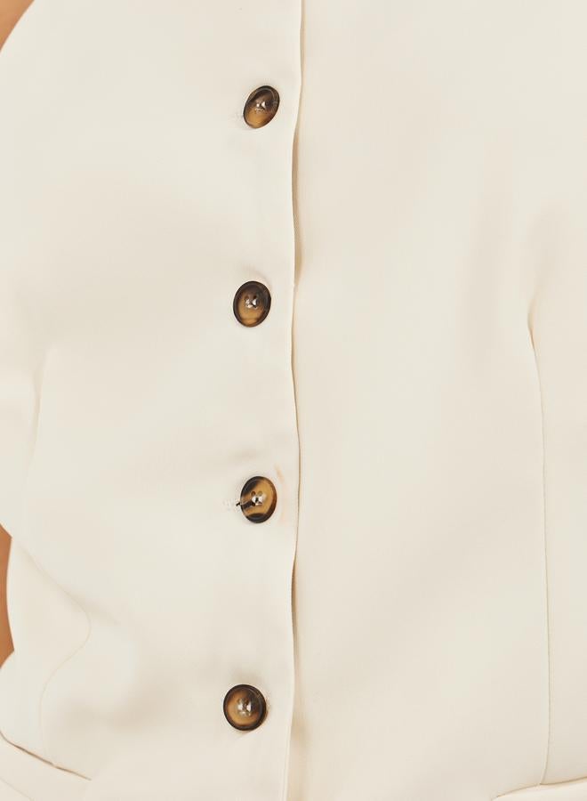 Styli Square Neck Buttoned Strappy Waistcoat - Image 3