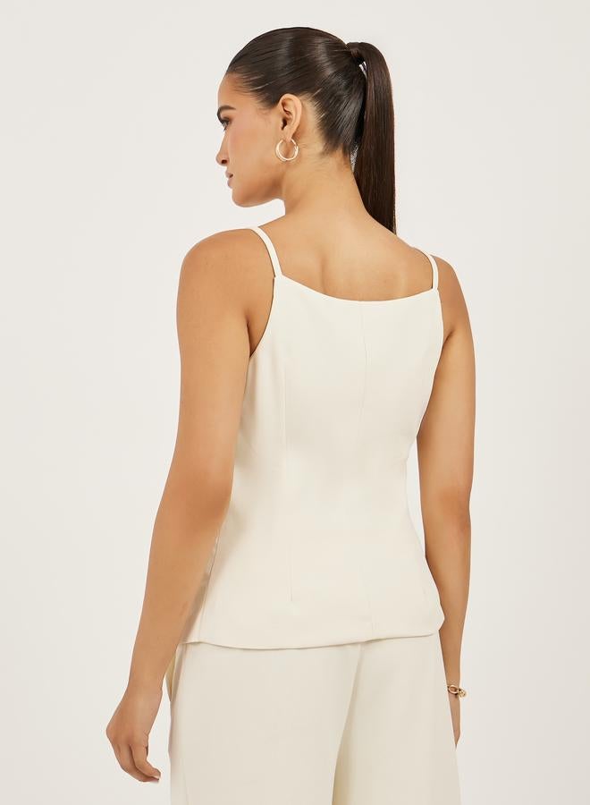 Styli Square Neck Buttoned Strappy Waistcoat - Image 4