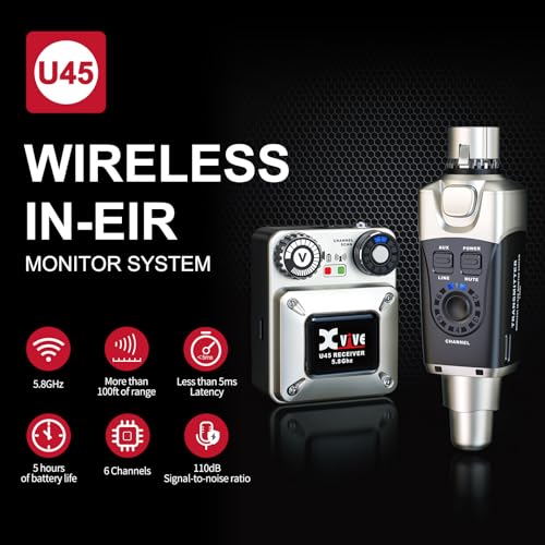 Xvive U45 Wireless in-Ear Monitor System with 5.8GHz Transmitter and Receiver - Image 2