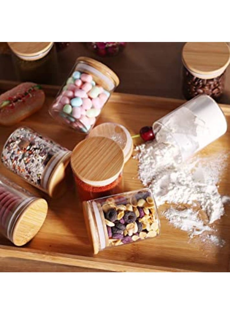 QUESERA 12 Piece Glass Jars with Lids Airtight Bamboo Lids Food Storage Containers Set - Image 4