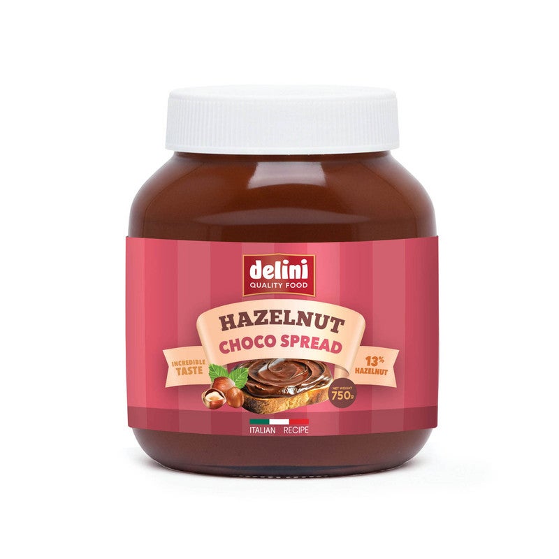 Delini Hazelnut Chocolate Spread – 750g| Creamy & Rich Chocolate Spread | Perfect for Toast, Baking & Snacks | Nutty & Smooth | Family Favorite - Image 1