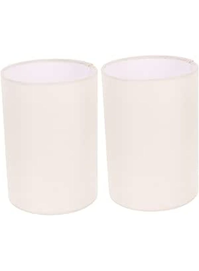 2pcs Round Linen Fabric Lampshade Cylindrical Light Cover for Ceiling Table and Pendant Lamps Softens Light for Comfortable Ambiance Room