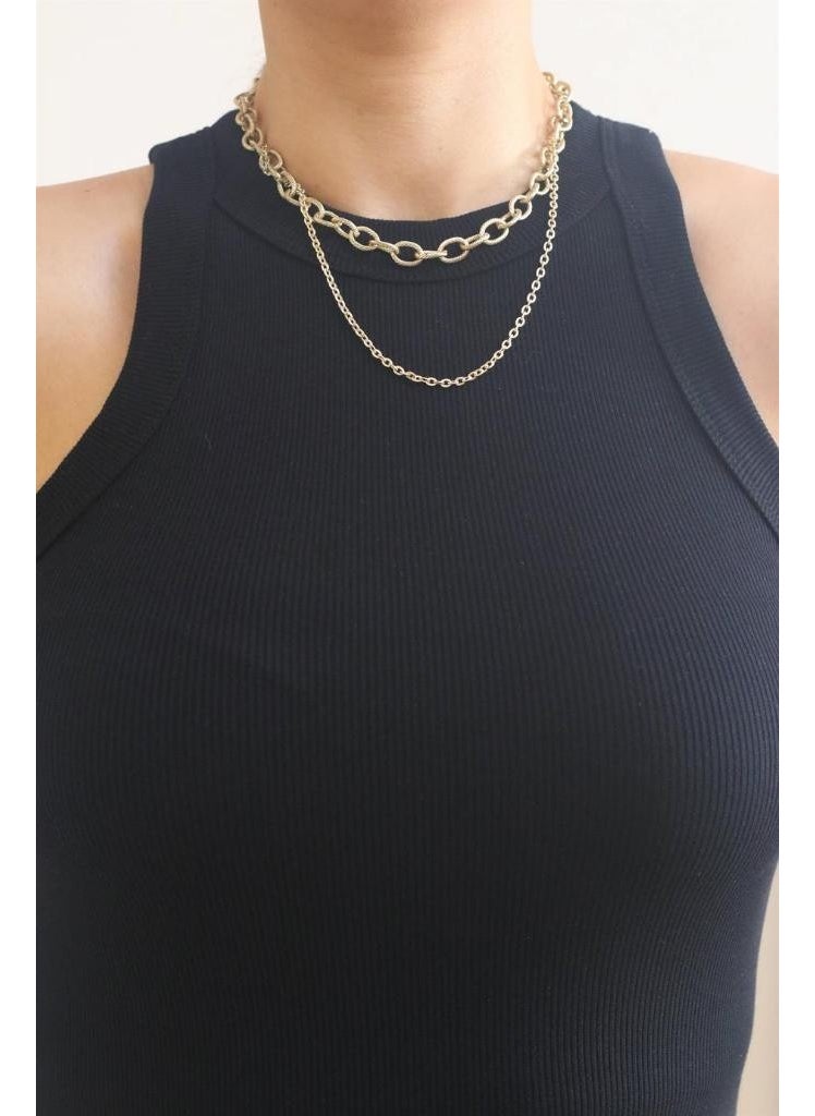 Ritnice - Women's Black Ribbed Cotton Undershirt - Image 1