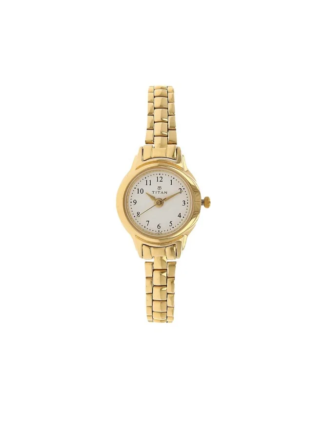 تيتان Titan Quartz Analog White Dial Stainless Steel Strap Watch for Women