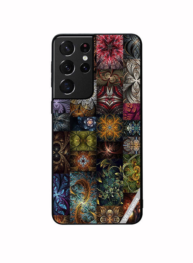 VR CREATIVE Protective Case Cover For Samsung Galaxy S21 Ultra 5G 30 Mind Blowing Pieces Of Algorithmic Fractal Art Design Multicolour - Image 1