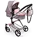 Bayer Versatile Pram City Vario Stroller  Gray  Pink Butterfly for Dolls Up To 20 with Adjustable Handle and Reversible Functionality Kids 3 - Image 4