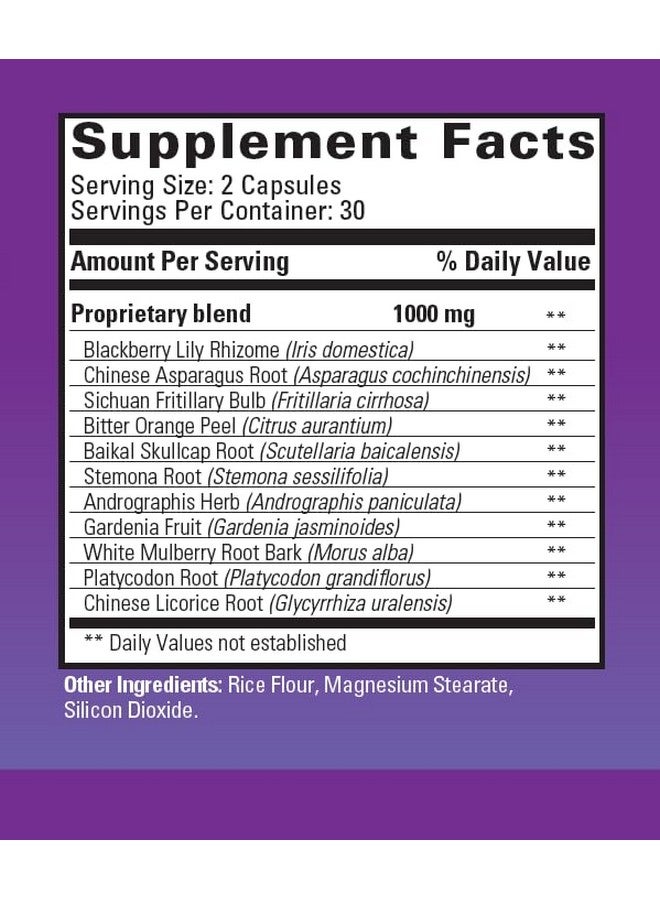 Tango BronchoPhase Natural Herbal Lung Support Formula Soothes Lungs and Promotes Healthy Relaxed Breathing (60 Vegetarian Caps) - Image 2