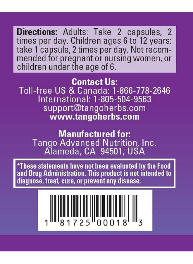 Tango BronchoPhase Natural Herbal Lung Support Formula Soothes Lungs and Promotes Healthy Relaxed Breathing (60 Vegetarian Caps) - Image 3