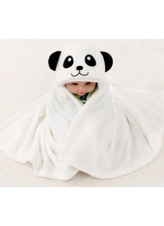 Brandonn Fashions For Newborn Hooded Designer Ultrasoft Baby Blanket For Babies Cum Baby Bath Towel (White Panda)  - Image 2