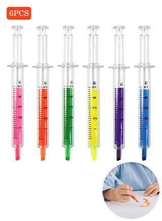 6 Colors Syringe Highlighter Pens, Syringe Pen Multi Color Novelty Pen, for Home and school Use (Yellow, Pink, Orange, Green, Blue, Purple) - pzsku/Z7C662F1E9867F2A84EC3Z/45/1746227803/1ed02b7c-f7ec-4ff0-bd80-8dab51781258