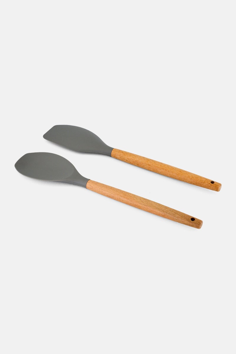 Bombay 2 Pcs Silicone Spatula And Cooking Spoon Set, Multicolor - Image 2