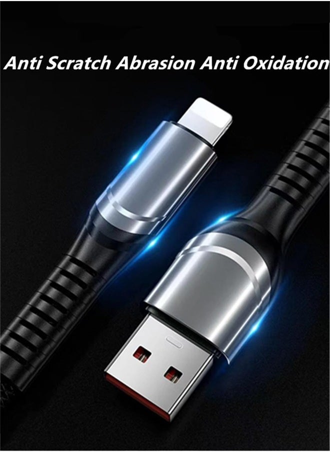 AZorb - 3 in 1 USB Charger Cables Ultra-Fast 100W Braided Nylon Charging Cable, Universal Multiple Ports Charging Cord with Type-C, Micro USB and IP Port for Cell Phones and More-1.2 M - Image 1