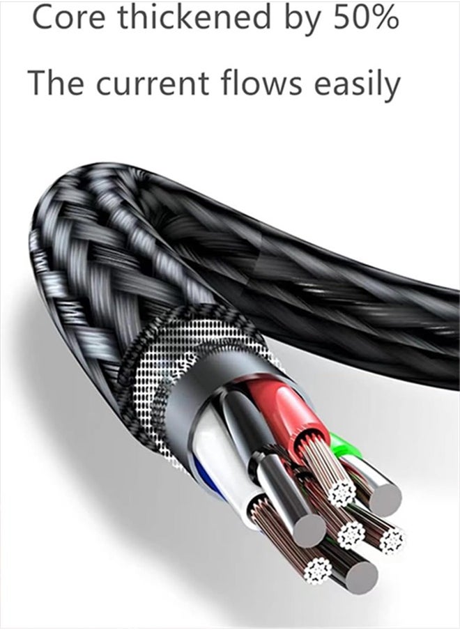 AZorb - 3 in 1 USB Charger Cables Ultra-Fast 100W Braided Nylon Charging Cable, Universal Multiple Ports Charging Cord with Type-C, Micro USB and IP Port for Cell Phones and More-1.2 M - Image 1