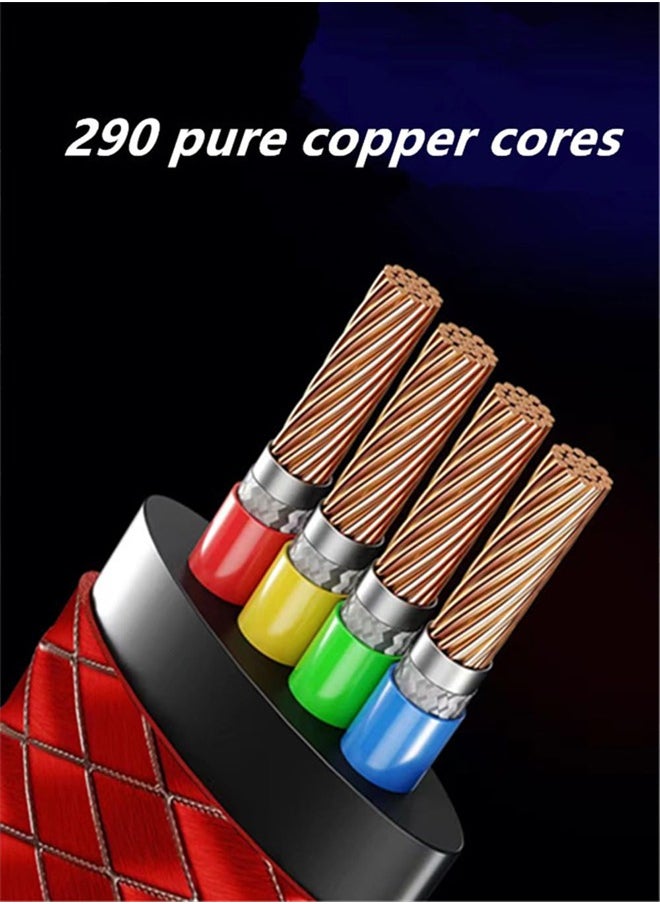 AZorb - 3 in 1 USB Charger Cables Ultra-Fast 100W Braided Nylon Charging Cable, Universal Multiple Ports Charging Cord with Type-C, Micro USB and IP Port for Cell Phones and More-1.2 M - Image 1