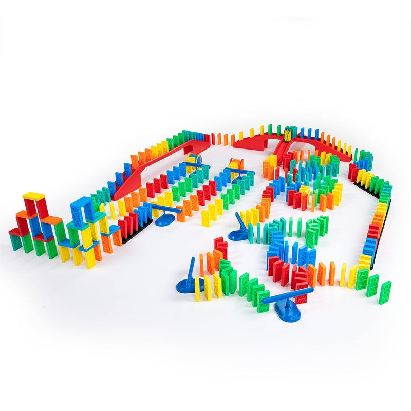 Bulk Dominoes Kinetic Domino Kit  Dominoes Set STEM STEAM Small Toys Family Games for Kids Kids Toys and Games Building Toppling Chain Reaction Sets 331pc - Image 2