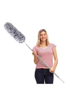 DELUX Microfiber Feather Duster Extendable Duster With 100 Inches Extra Long Pole Bendable Head And Long Handle Dusters For Cleaning Ceiling Fan High Ceiling Blinds Furniture And Cars  - Image 1