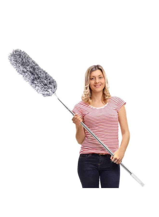 DELUX Microfiber Feather Duster Extendable Duster With 100 Inches Extra Long Pole Bendable Head And Long Handle Dusters For Cleaning Ceiling Fan High Ceiling Blinds Furniture And Cars - Image 1
