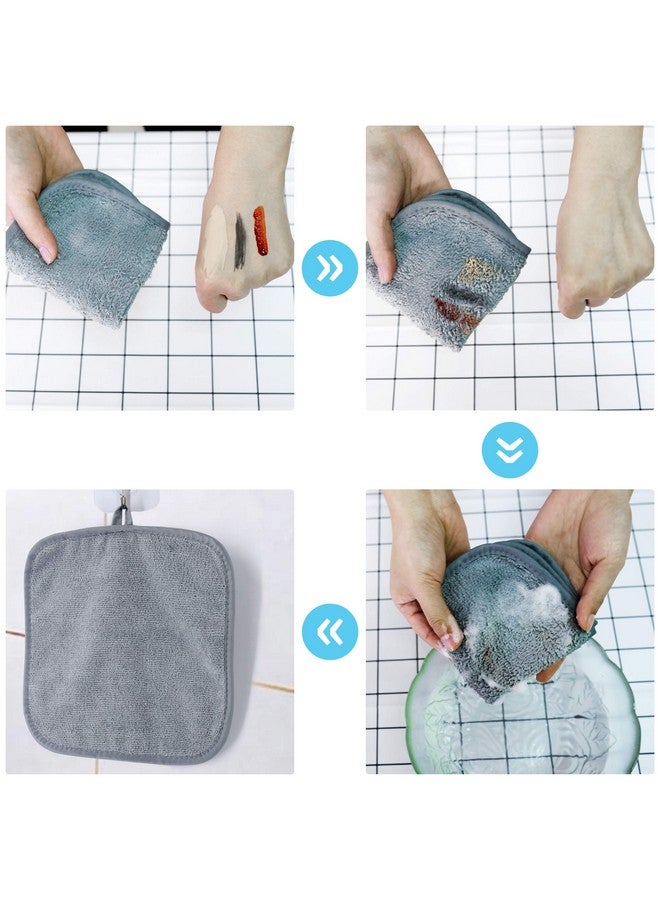 Polyte Premium Hypoallergenic Microfiber Makeup Remover and Facial Cleansing Cloth, 8 x 8 in, 6 Pack (Gray,White) - Image 3