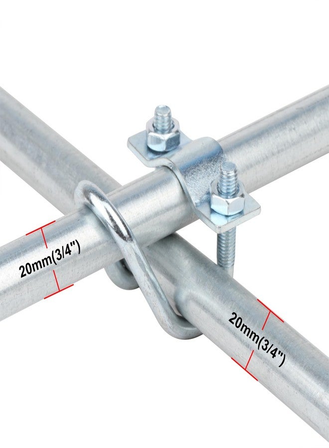 eoere 20 PCS Cross Connector Pipe Clips for 1/2" EMT Electrical Pipe(O.D. : 0.706"), Cross Conduit Clamp for Greenhouse, Awning & Fence, Tripods - Image 3