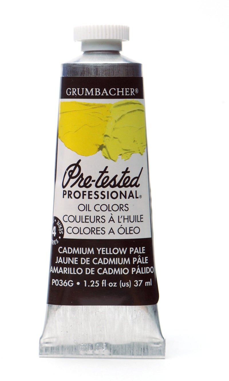 Grumbacher Pre-Tested Oil Paint, 37ml/1.25 Ounce, Cadmium Yellow Pale (P036G) - Image 1