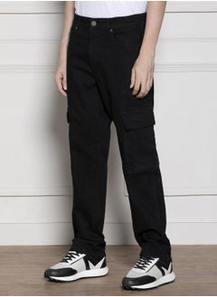 Dennis Lingo Relaxed Fit Black Men's Jeans with Button & Zip Closure (Cotton Blend)  - Image 3