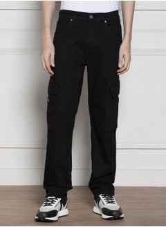Dennis Lingo Relaxed Fit Black Men's Jeans with Button & Zip Closure (Cotton Blend)  - Image 2