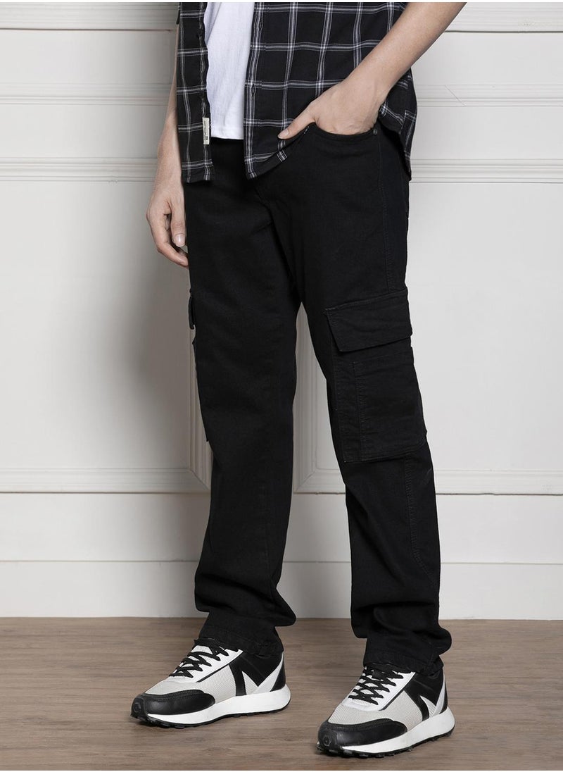 Dennis Lingo - Relaxed Fit Black Men's Jeans with Button & Zip Closure (Cotton Blend) - Image 1