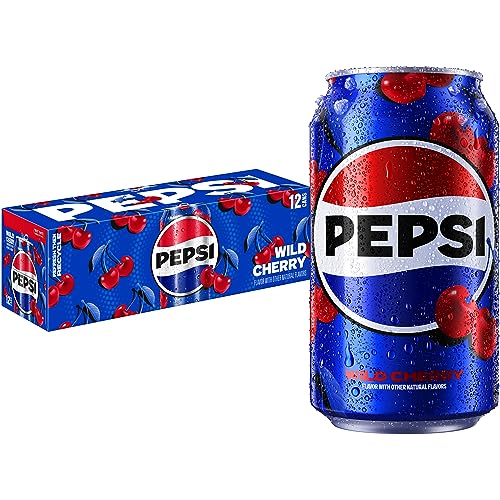 Pepsi Cola Soda Wild Cherry 12 Fl Oz Cans Pack of 12 - Image 1