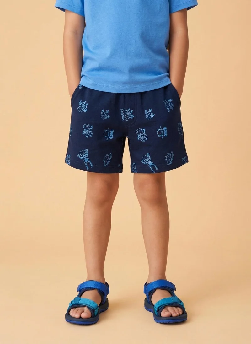 نوتيناتي Nautinati Boys’ 100% Cotton Pack of 2 Gaming-theme All-over Print Lounge Shorts