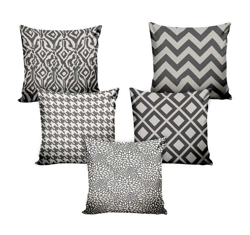 Ultimate Trends Premium Polyester Digital Modern Printed 200 TC Cushion Cover For Living Room Couch Bed Single Sofa Set Of 5 (12 X 12 Inches, Dynamic Grey) - Image 2