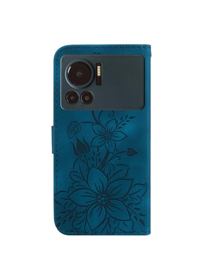 زبون جراب لهاتف Infinix Note 12 VIP من الجلد المنقوش بنقشة زهرة الزنبق - Image 3