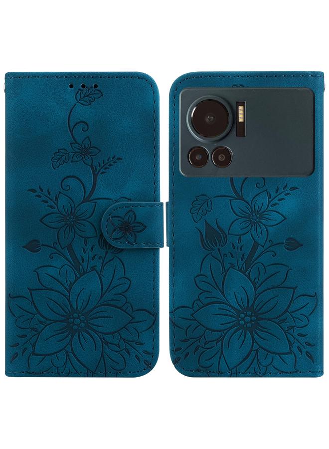 زبون جراب لهاتف Infinix Note 12 VIP من الجلد المنقوش بنقشة زهرة الزنبق - Image 1