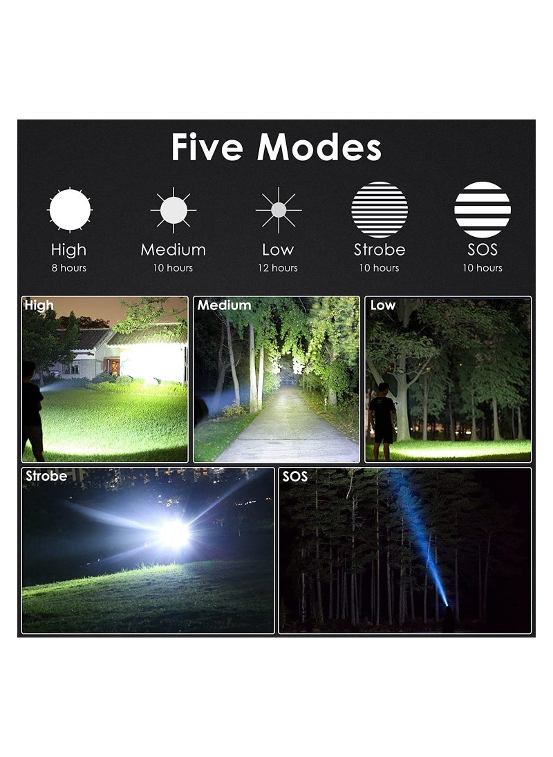 Cool Baby - USB Rechargeable LED Flashlights 90000 High Lumens Flash Lights Powered 26650 Battery 10 Modes Zoomable & IP65 Waterproof Tactical for Emergencies Camping (P70-S) - Image 1