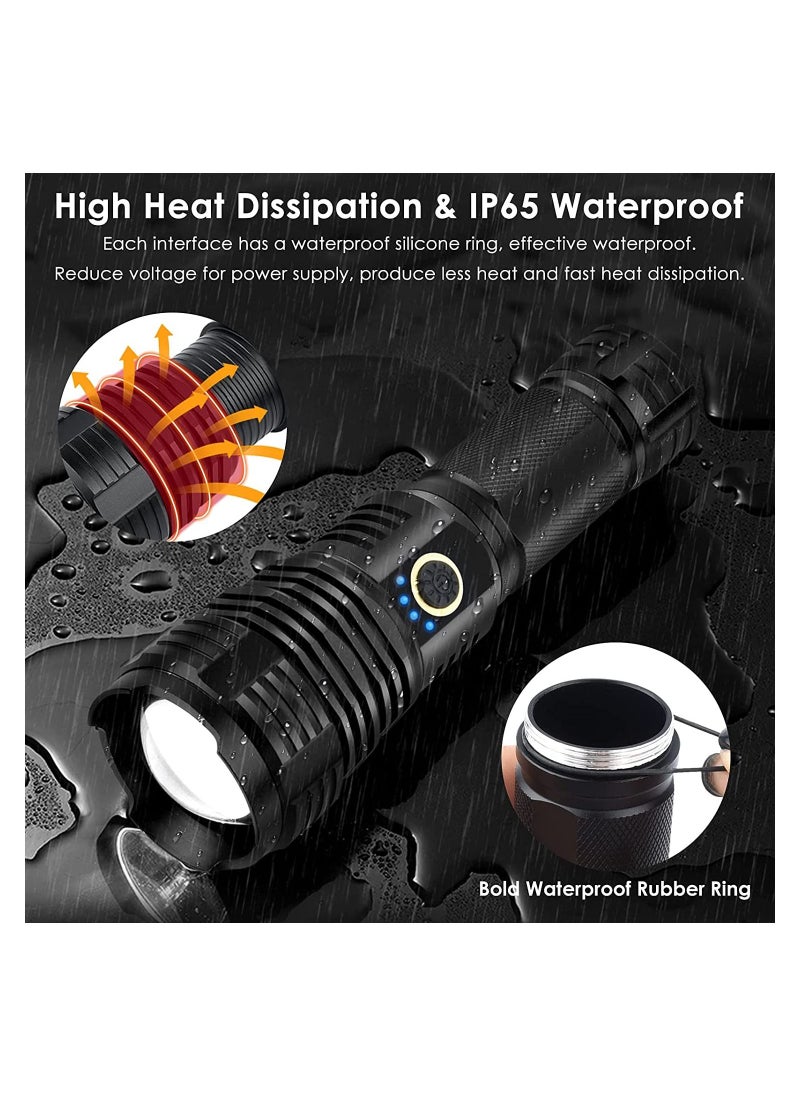 Cool Baby - USB Rechargeable LED Flashlights 90000 High Lumens Flash Lights Powered 26650 Battery 10 Modes Zoomable & IP65 Waterproof Tactical for Emergencies Camping (P70-S) - Image 1