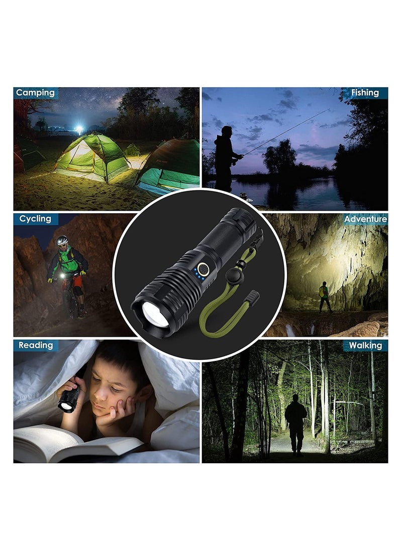 Cool Baby - USB Rechargeable LED Flashlights 90000 High Lumens Flash Lights Powered 26650 Battery 10 Modes Zoomable & IP65 Waterproof Tactical for Emergencies Camping (P70-S) - Image 1