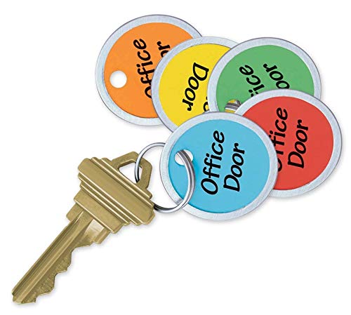 Lucky Line Round Paper Tag 1-1/4" with Metal Rim and Split Ring, 25 Count, Assorted Colors (28529) - Image 2