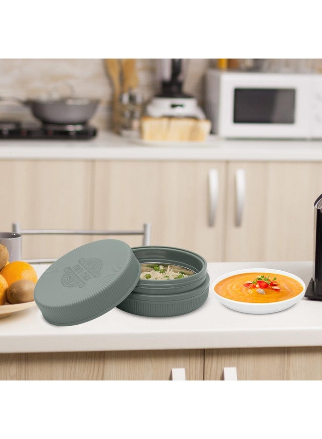 JAYPEE JAYPEE Mini Max Lunch Box for School, Office, Ideal for Snacks and Meal, Keeps Food Hot & Fresh Insulated Stainless Steel Inner with Plastic Dish Inside for Office, College and Picnic, Green, 415 ml - Image 2
