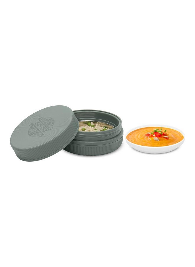 JAYPEE JAYPEE Mini Max Lunch Box for School, Office, Ideal for Snacks and Meal, Keeps Food Hot & Fresh Insulated Stainless Steel Inner with Plastic Dish Inside for Office, College and Picnic, Green, 415 ml - Image 3