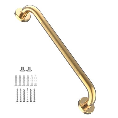 Munzong 24 Inch Anti Slip Shower Grab Gold Munzong Bathroom Grab Bar Knurled Bathroom Balance BarSafety Hand Rail Support Handicap Elderly Injury Senior Assist Bath Handle - Image 1