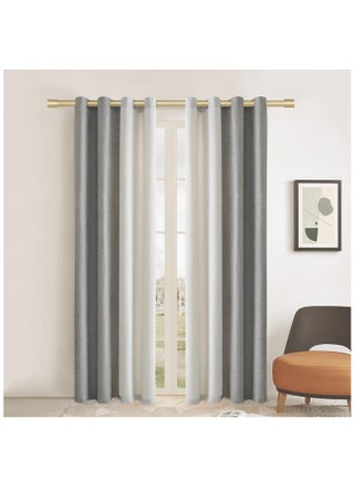 Extendable Stainless Steel Metal Shower Curtain Rod, Tension Spring Shower Curtain Rod, Tension Telescopic Curtain Pole, Clothes Rail Adjustable from 80 to 300 cm - view 4