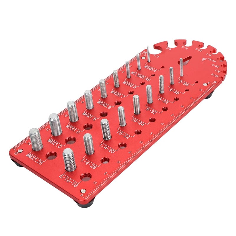 Aluminum Alloy Thread Checker Gauge Portable Screw Nut Identifier Set SAE Metric - Image 1