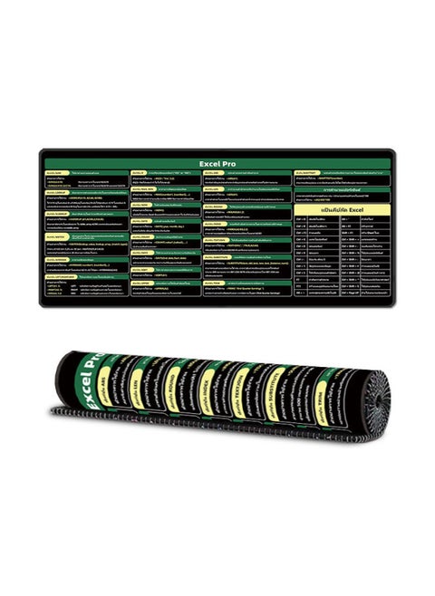 Multilingual Shortcut Mouse Pad Office Oversized Lock Edge Desktop Non-Slip Computer Mouse Pad For One Generation-Color:300*700*2 Mm-Pattern:Thai [excel] Professional Edition