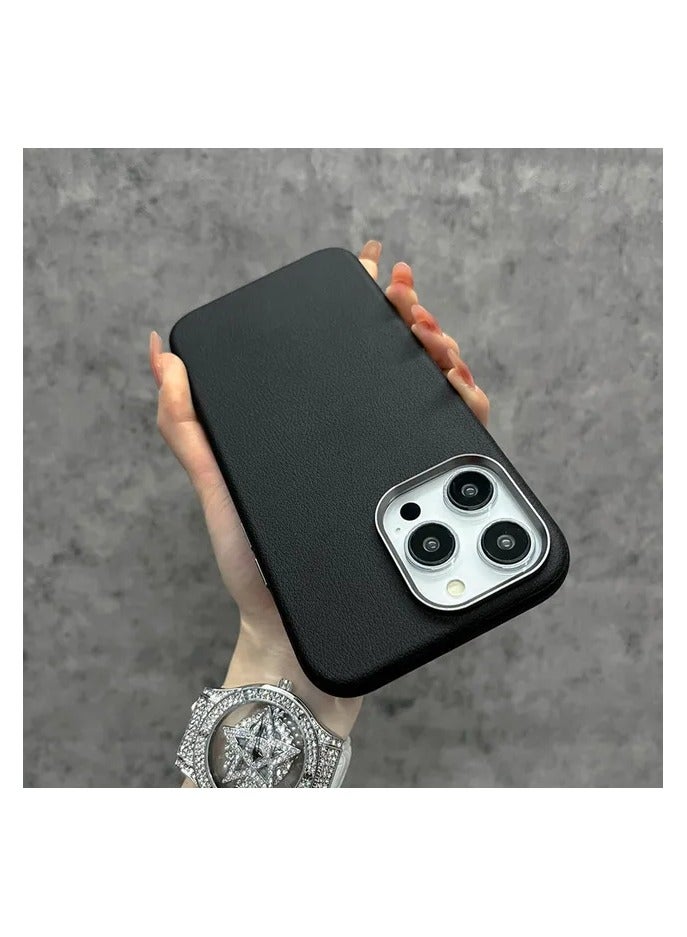 FUNSHARE PREMIUM LEATHER FOR IPHONE 15 PRO MAX - BLACK - Image 1