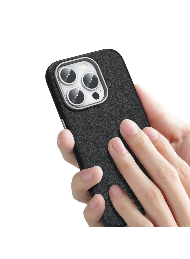 FUNSHARE PREMIUM LEATHER FOR IPHONE 15 PRO MAX - BLACK - Image 2