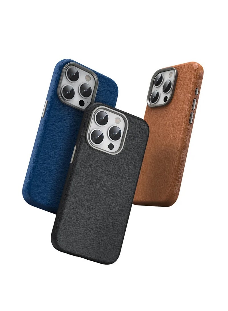 FUNSHARE PREMIUM LEATHER FOR IPHONE 15 PRO MAX - BLACK - Image 3