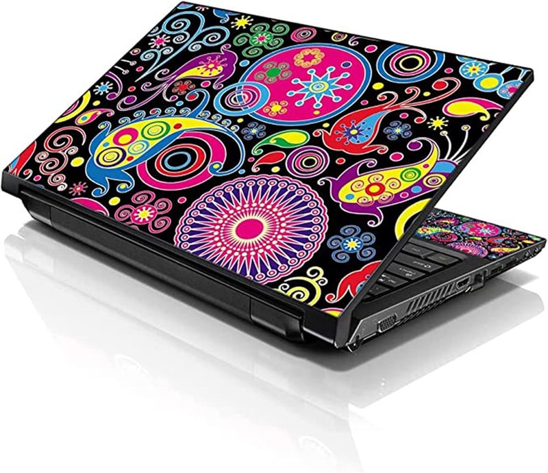 LSS 17 17.3 Inches Laptop Notebook Skin Sticker with 2 Wrist Pads - Reusable Cover Protector Vinyl Sticker Cover Decal Fits 17" - 19" HP Asus Acer Samsung - Art Design Pattern - Image 1