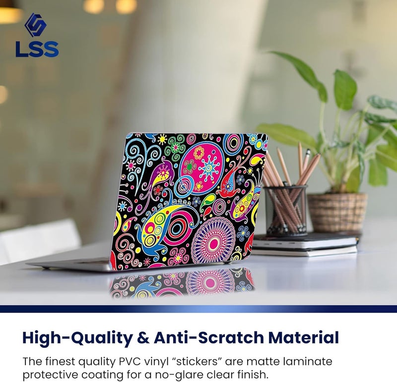 LSS 17 17.3 Inches Laptop Notebook Skin Sticker with 2 Wrist Pads - Reusable Cover Protector Vinyl Sticker Cover Decal Fits 17" - 19" HP Asus Acer Samsung - Art Design Pattern - Image 4
